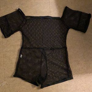 Brand New black Mesh Short Jumpsuit